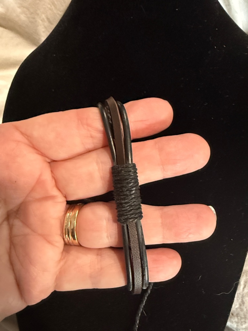 Black Leather Multi-Strand  Bracelet - Classic Minimalist